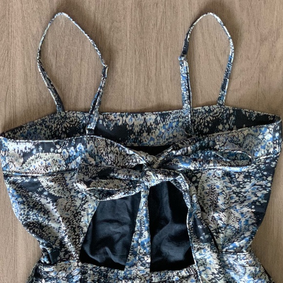 NEW Joie Elissabet Tiered Tie-Back Printed Maxi Dress Blue Size S Pockets - Picture 12 of 14